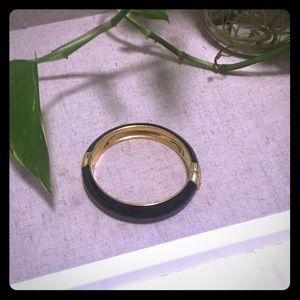 J. Crew Black & Gold Hinged Cuff Bracelet